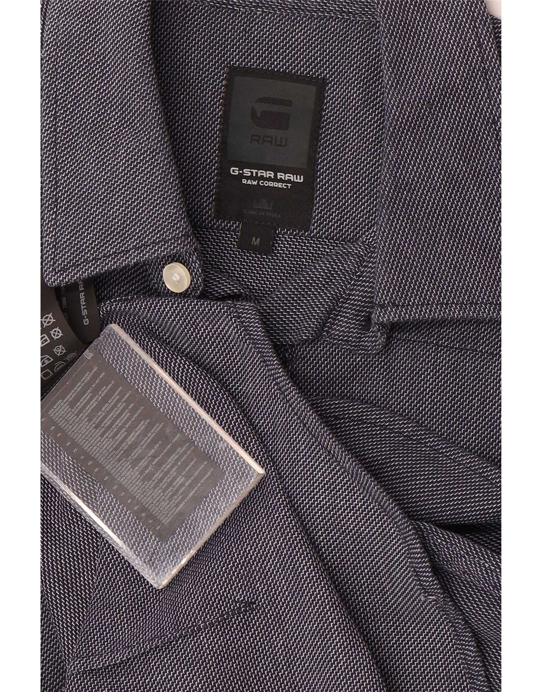 Camicia da uomo G-Star in cotone geometrico blu navy medio