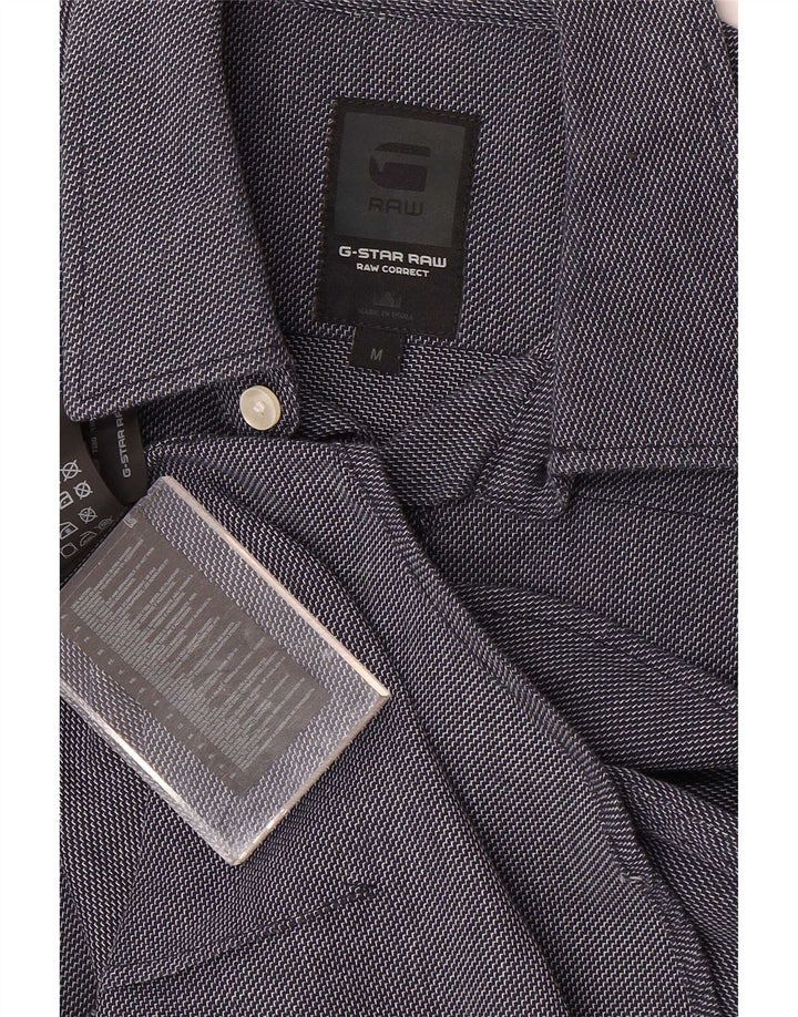 Camicia da uomo G-Star in cotone geometrico blu navy medio