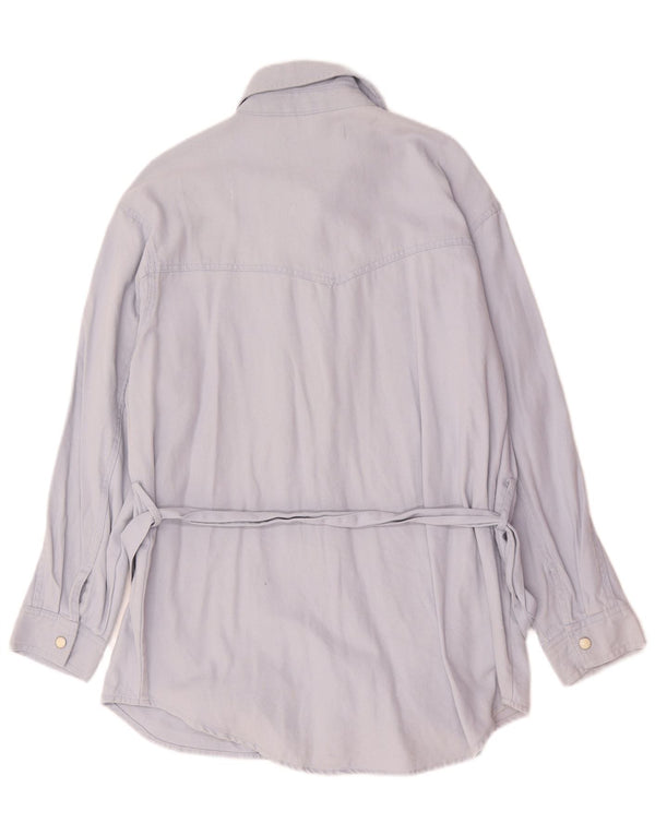 Camicia overshirt vestibilità ampia da donna Zara UK 18 XL cotone blu