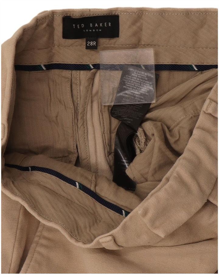 Pantaloni da abito dritti da donna Ted Baker W28 L29 in cotone beige