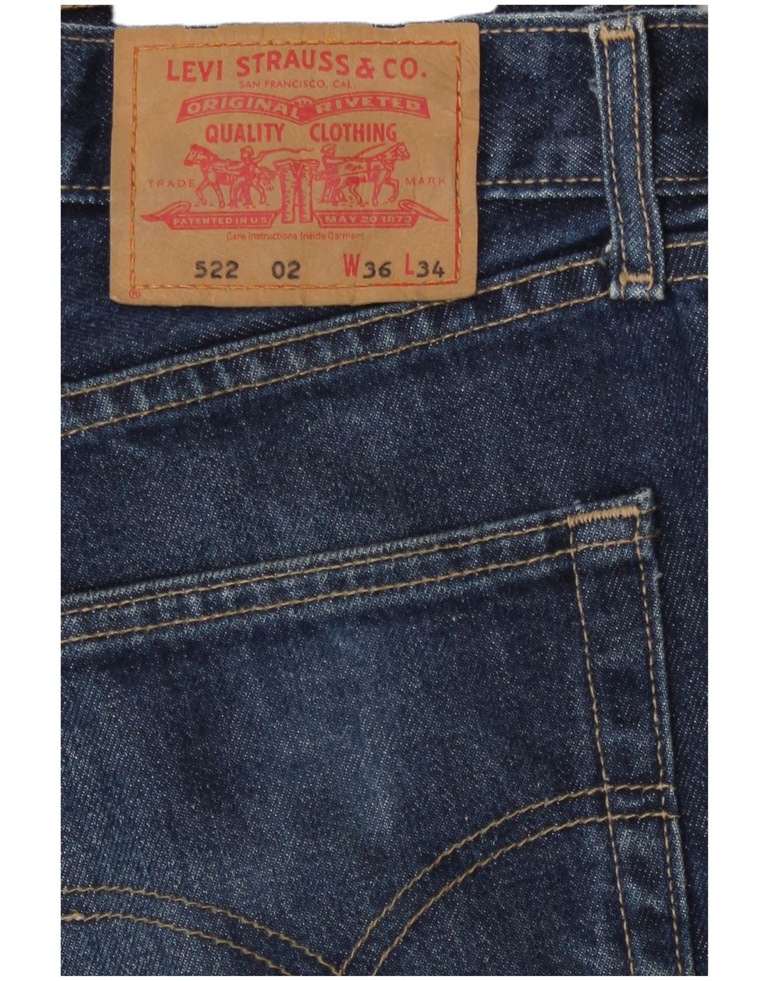 Levi's Uomo 522 Jeans dritti W36 L27 Blu Navy