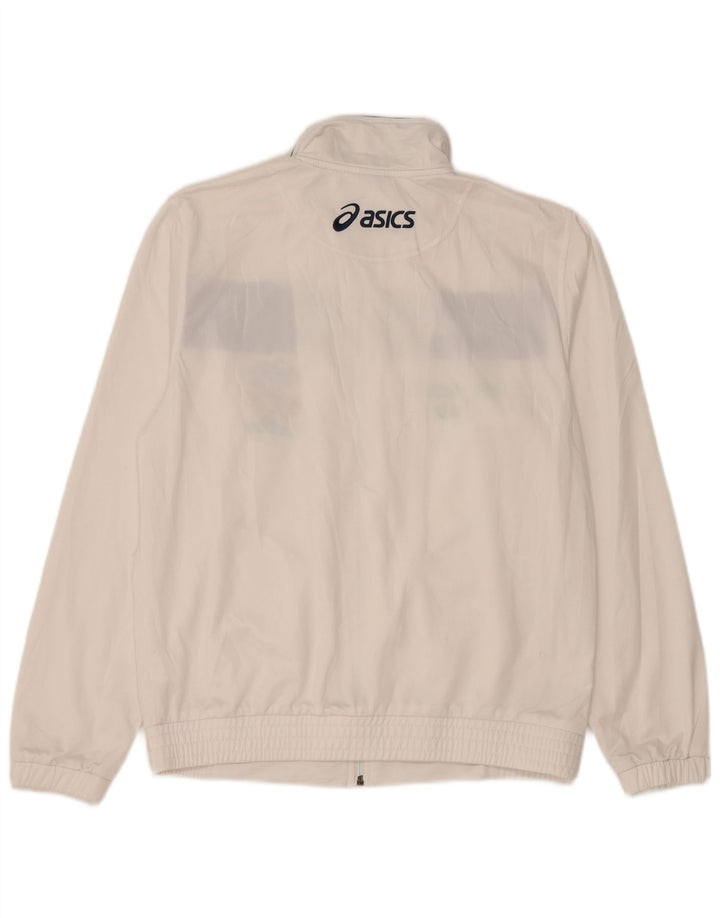 Giacca sportiva ASICS da uomo con grafica, giacca in poliestere color block bianco medio