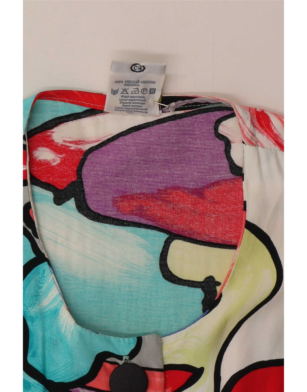Camicetta da donna con motivo astratto C&A UK 16 grande multicolore