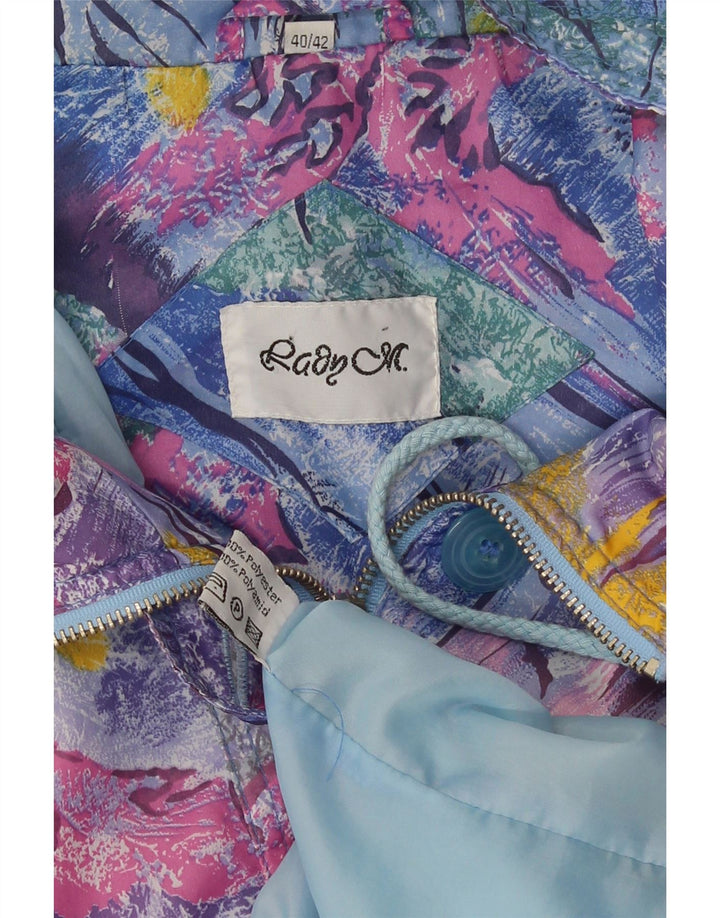 Giacca utilitaria vintage da donna con motivo astratto EU 40/42 medio multicolore