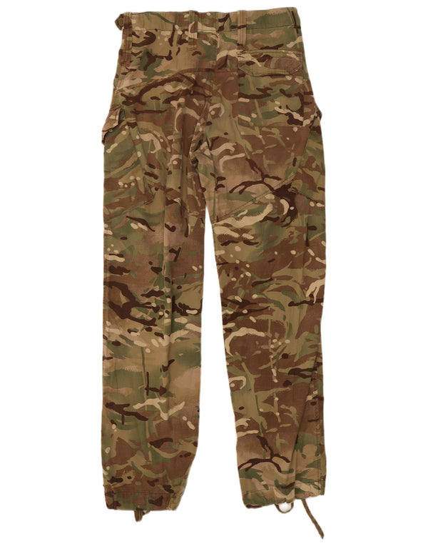 Pantaloni cargo dritti da uomo vintage W30 L32 poliestere mimetico kaki