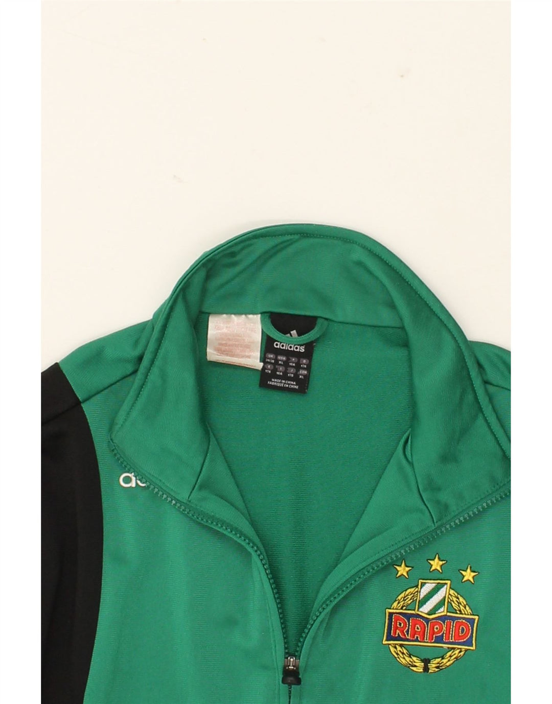 ADIDAS Boys Tracksuit Top Jacket 15-16 Years Green Colourblock Polyester Vintage Adidas and Second-Hand Adidas from Messina Hembry 