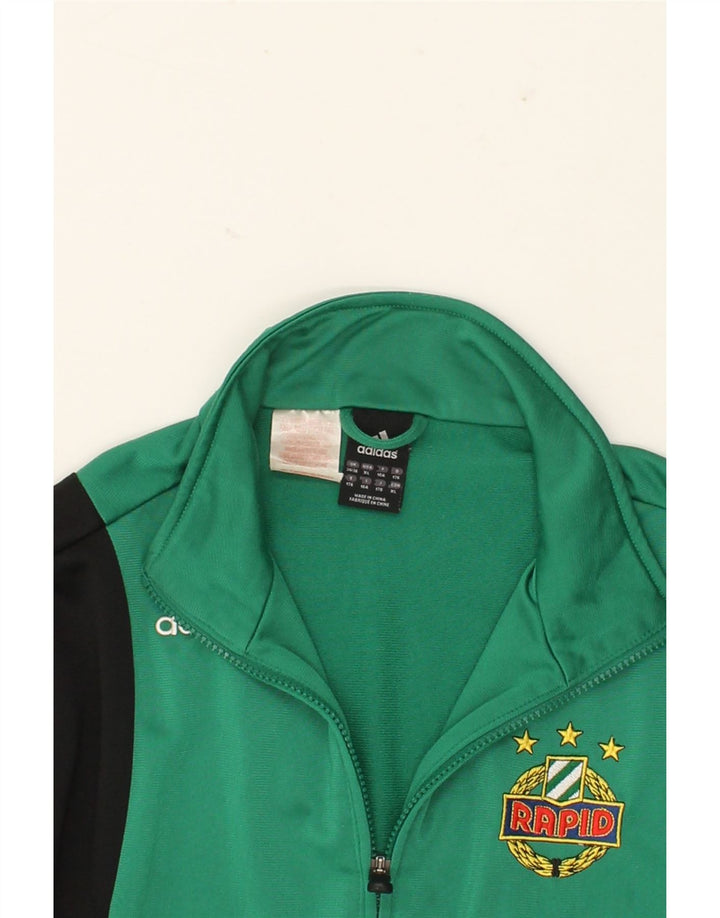 ADIDAS Boys Tracksuit Top Jacket 15-16 Years Green Colourblock Polyester Vintage Adidas and Second-Hand Adidas from Messina Hembry 