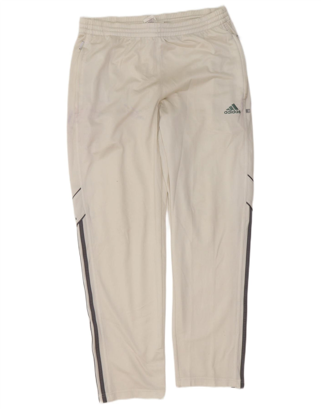 Pantaloni da tuta Adidas da uomo in poliestere bianco medio