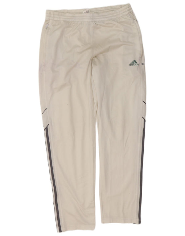 Pantaloni da tuta Adidas da uomo in poliestere bianco medio