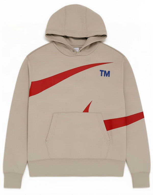 Felpa con cappuccio grafica Nike da uomo, grande, in cotone color block bianco