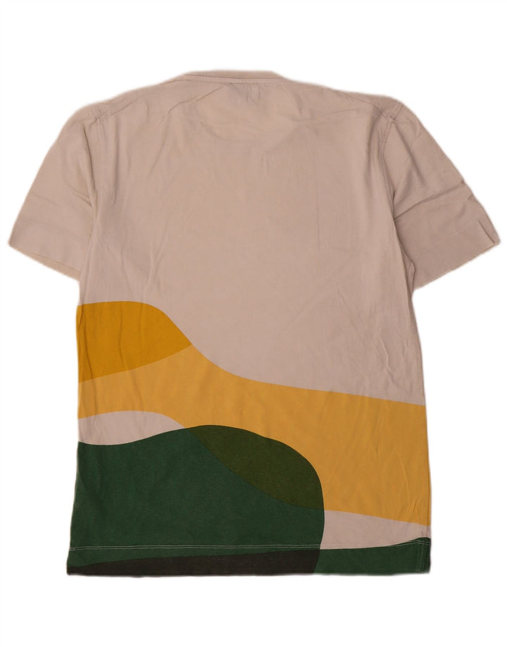 T-shirt da uomo Jigsaw Top Small in cotone color block bianco