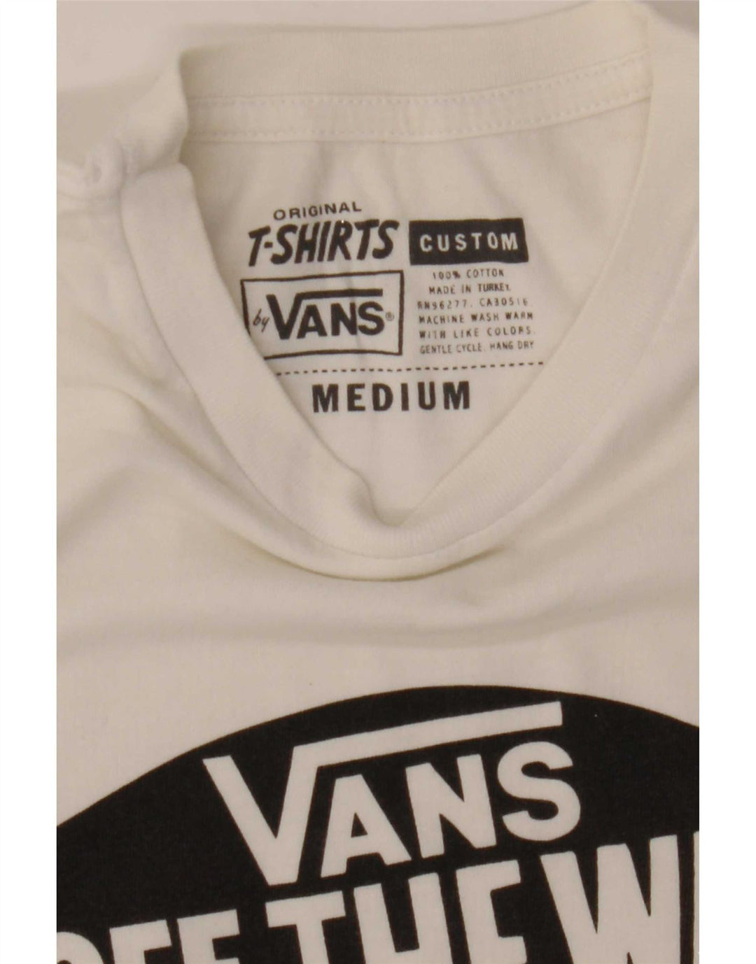 T-shirt grafica personalizzata da uomo Vans, top in cotone bianco medio