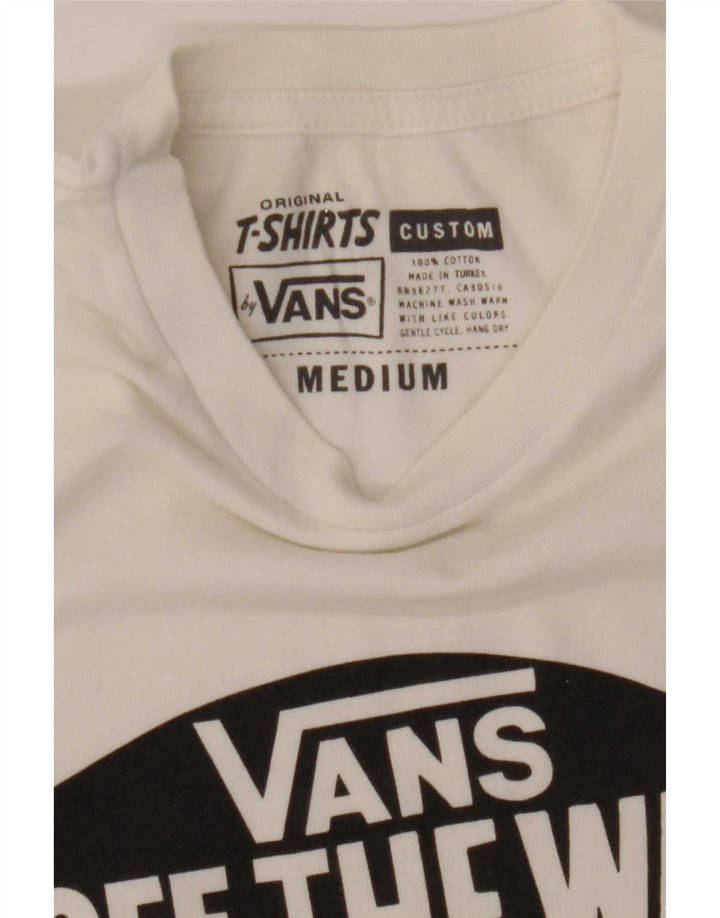 T-shirt grafica personalizzata da uomo Vans, top in cotone bianco medio