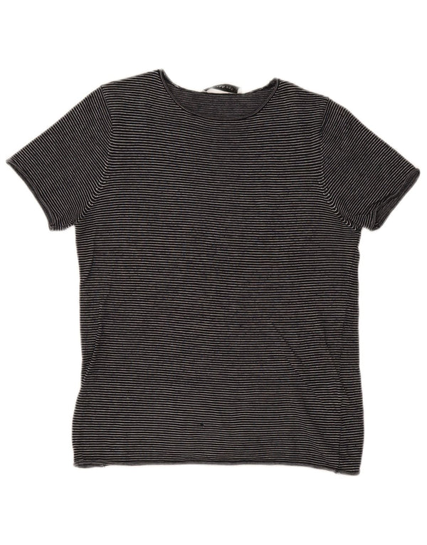 T-shirt Zara da donna Top UK 12 media blu navy a righe
