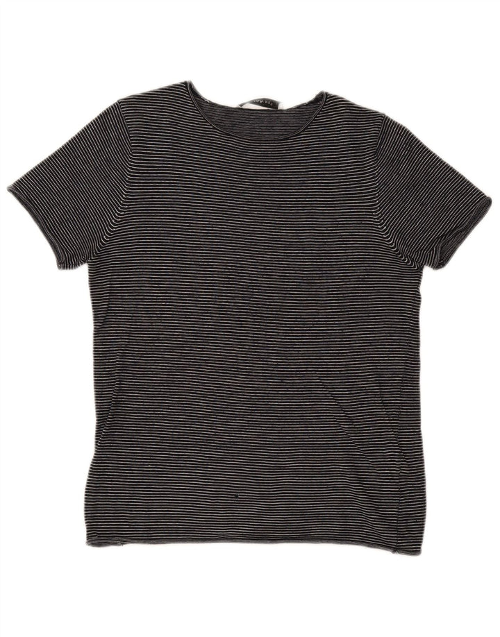 T-shirt Zara da donna Top UK 12 media blu navy a righe