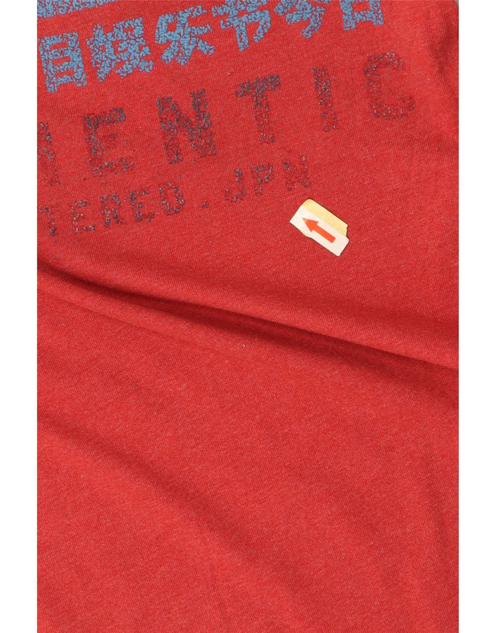 T-shirt grafica da uomo SUPERDRY Top piccola in cotone rosso