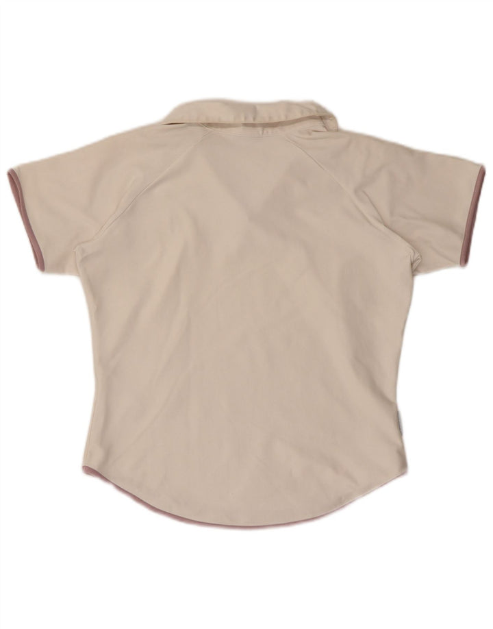 Polo NIKE Dri Fit Crop da donna US 8/10 poliestere bianco medio