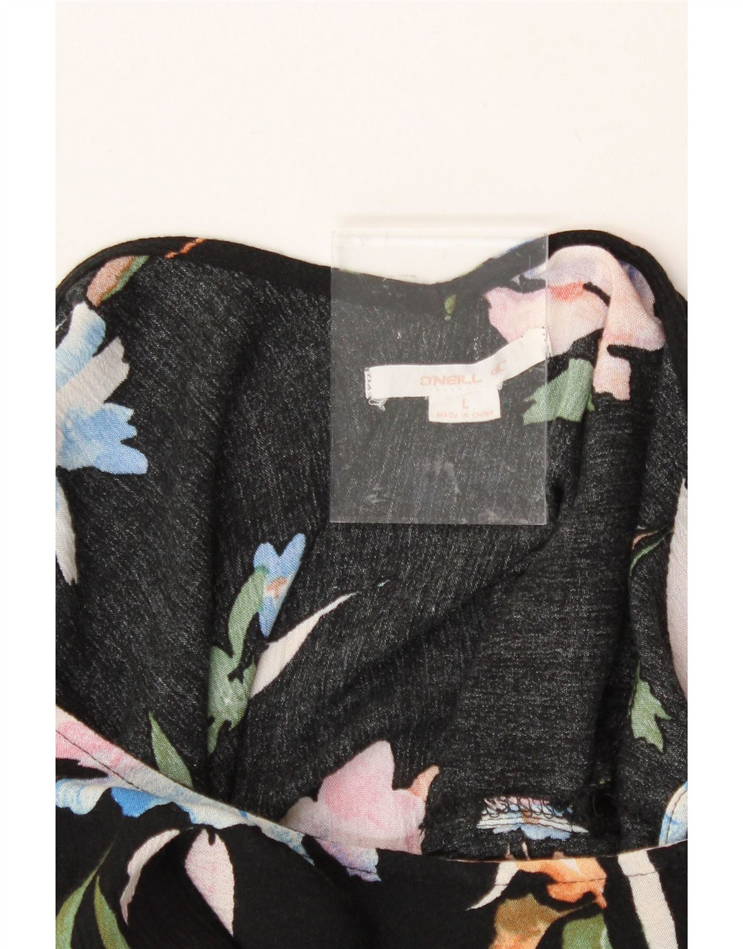 O'NEILL Womens Blouse Top UK 14 Large Black Floral Viscose Vintage O'Neill and Second-Hand O'Neill from Messina Hembry 