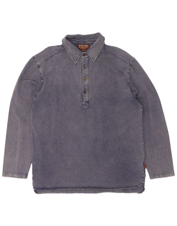 Camicia pullover da uomo Marlboro Classics 2XL cotone blu navy