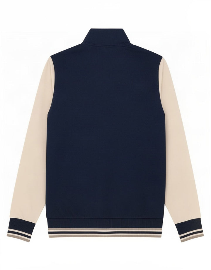 Fila Donna Felpa con Collo a Bottone Maglione UK 8 Small Blu Navy Colourblock