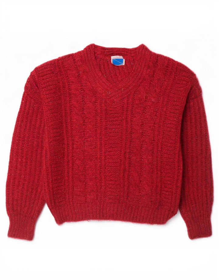 Maglione da uomo con scollo a V Giovanni Lana screziata bordeaux medio