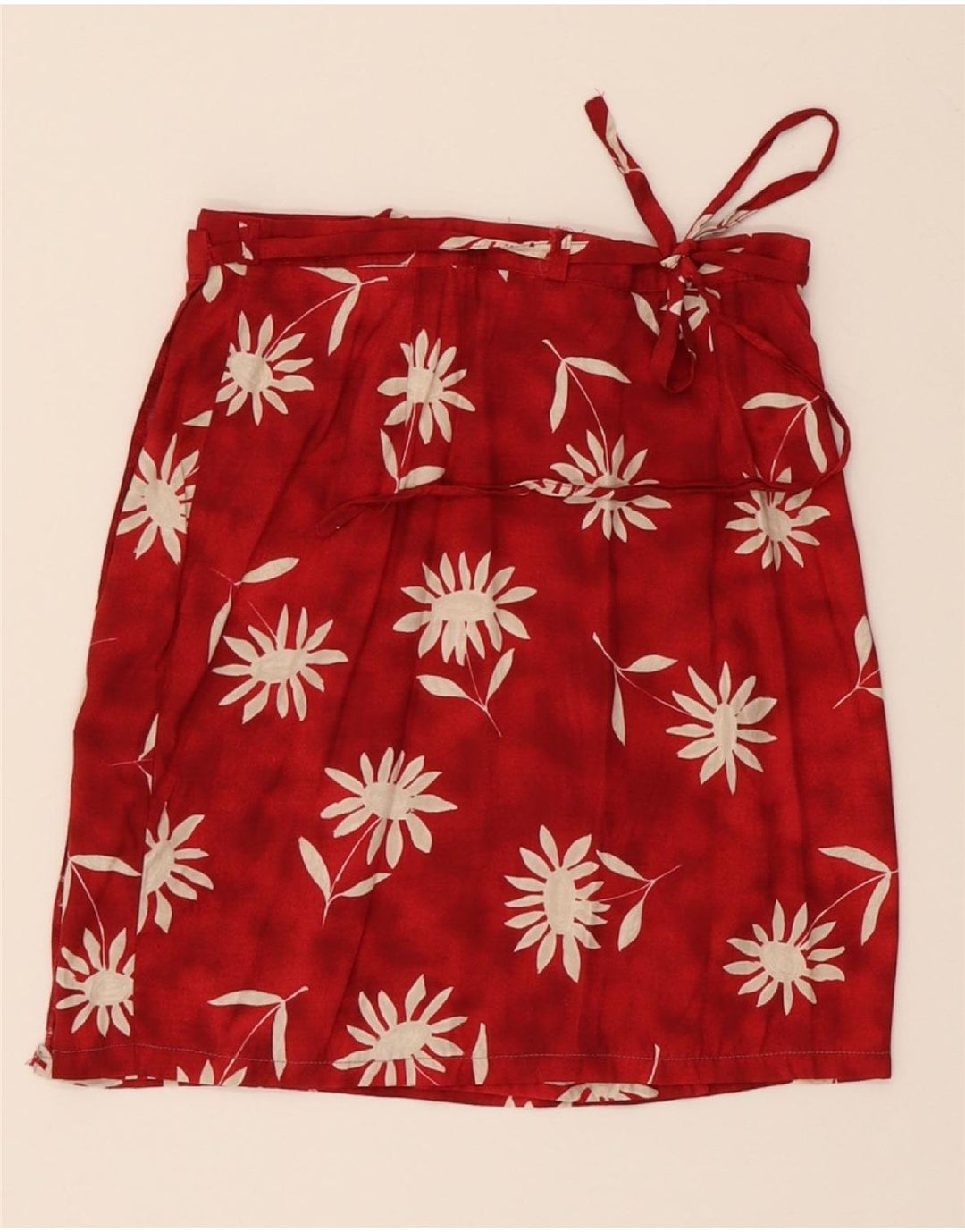 PIMKIE Womens Wrap Skirt IT 44 Medium W26  Red Floral Viscose Vintage Pimkie and Second-Hand Pimkie from Messina Hembry 