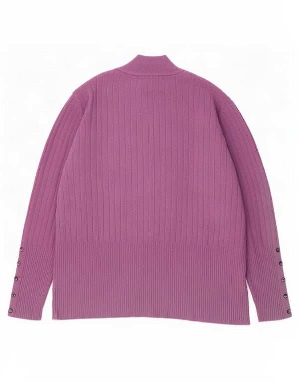 Maglione maglione a collo alto da donna Marks & Spencer UK 22 3XL Viscosa viola