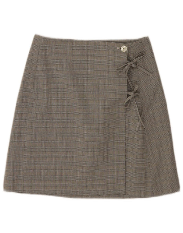 Gonna a portafoglio da donna I Gabbiani UK 34 XS W26 Viscosa a quadri grigia