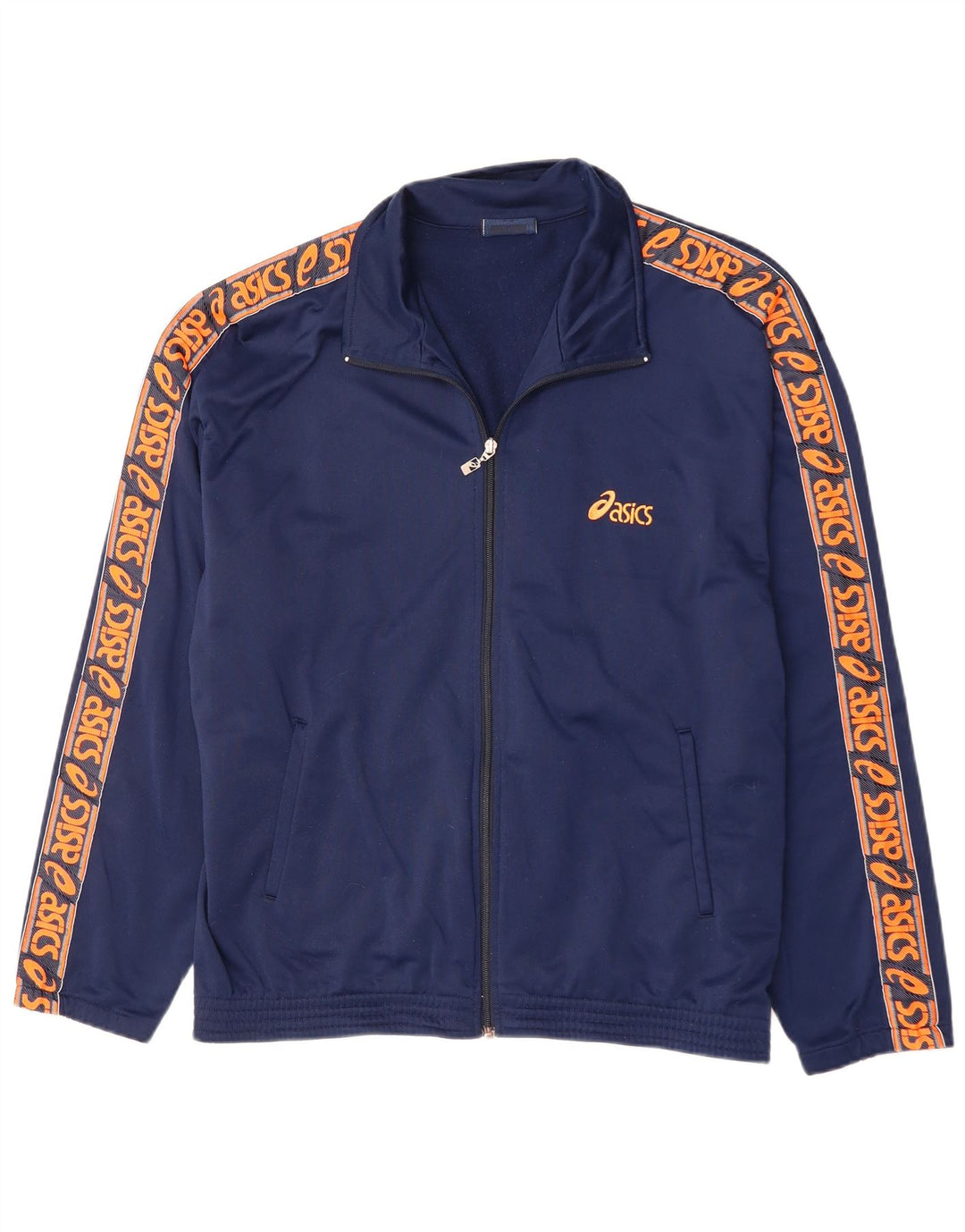 Giacca da ginnastica grafica da uomo Asics XL in poliestere blu navy
