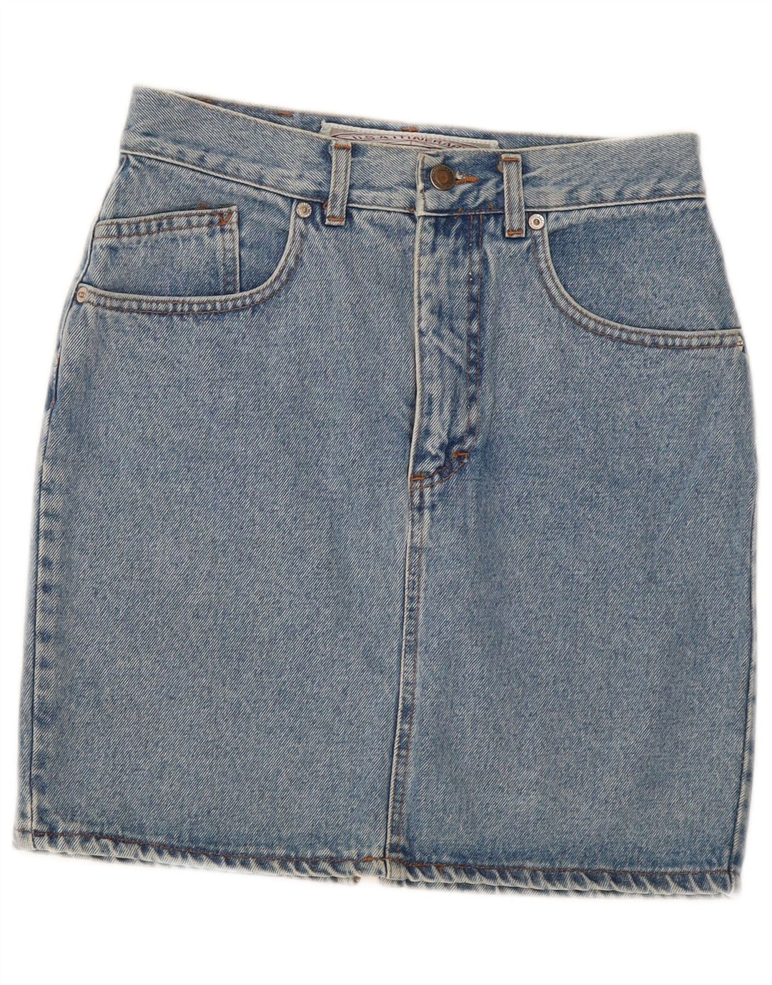 Mini gonna in denim da donna Tavarner W30 cotone blu medio