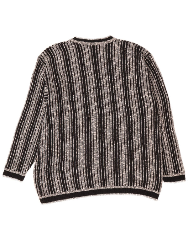Maglione da uomo con scollo a V Vincent Kelly IT 52 Cotone a righe grandi nere