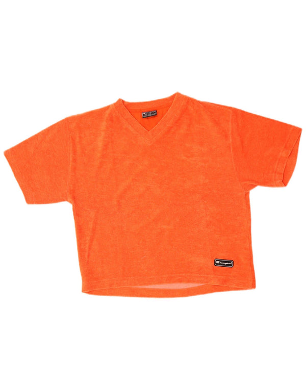 T-shirt in velluto da donna Champion Top UK 16 Large Arancione Poliestere