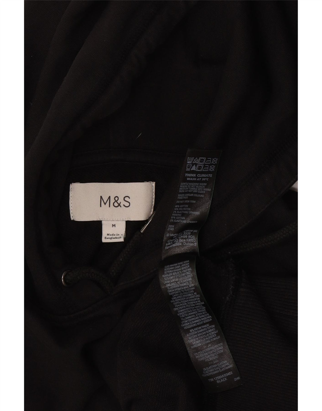 Maglione con cappuccio da uomo Marks & Spencer medio cotone nero