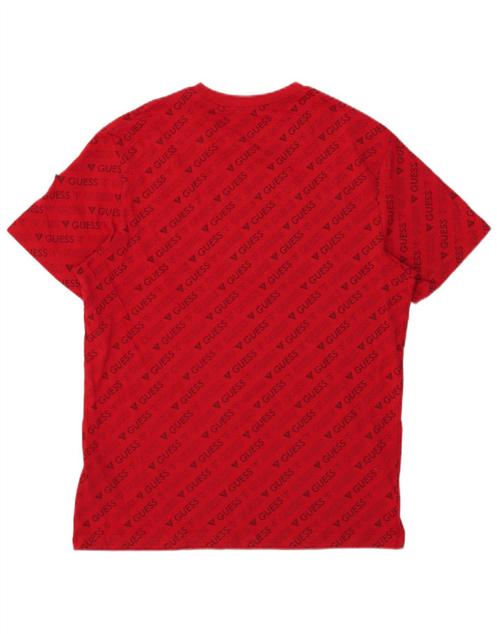 T-shirt grafica da uomo GUESS Top rosso medio in cotone