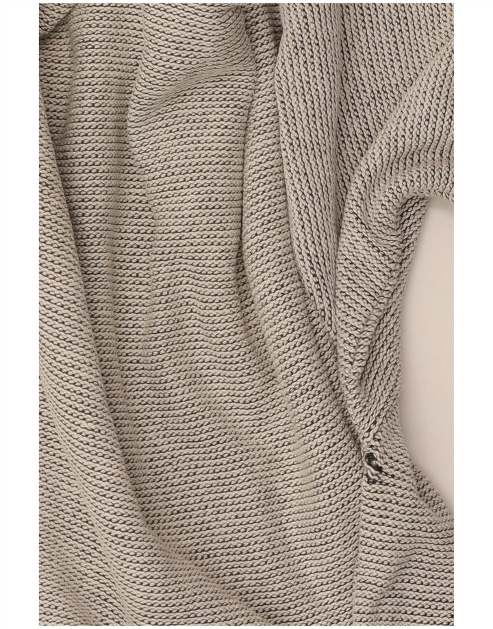 Bueckle Maglione da uomo con scollo a barca Maglione grande grigio geometrico