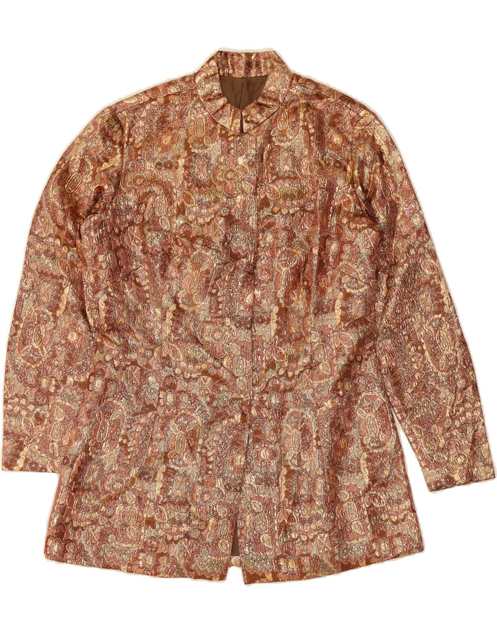 VINTAGE Womens Abstract Pattern Blazer Jacket UK 20 2XL Beige Vintage Vintage and Second-Hand Vintage from Messina Hembry 