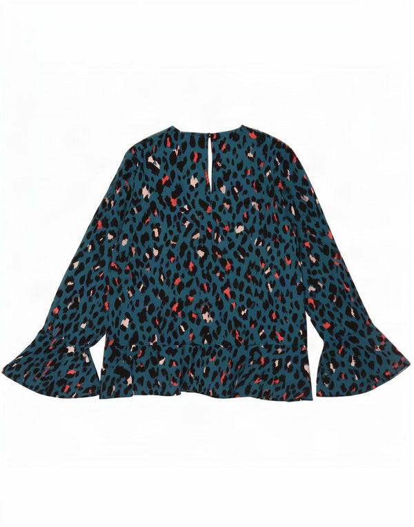 Top camicetta a maniche lunghe da donna Coast UK 14 Grande poliestere screziato blu