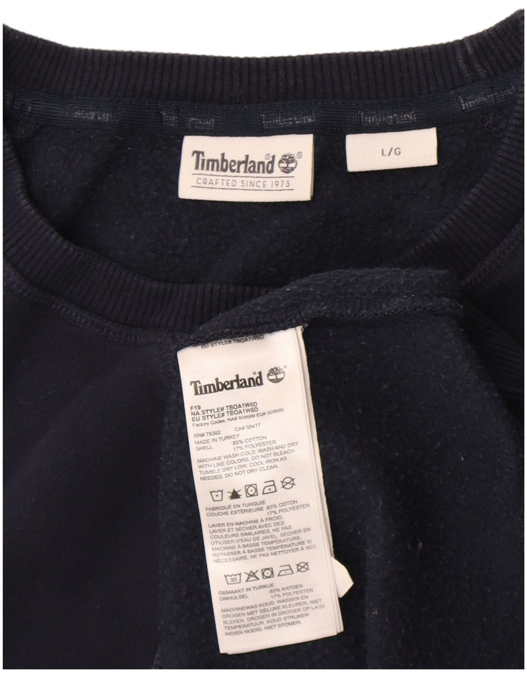 Timberland Felpa da uomo Maglione grande in cotone blu navy