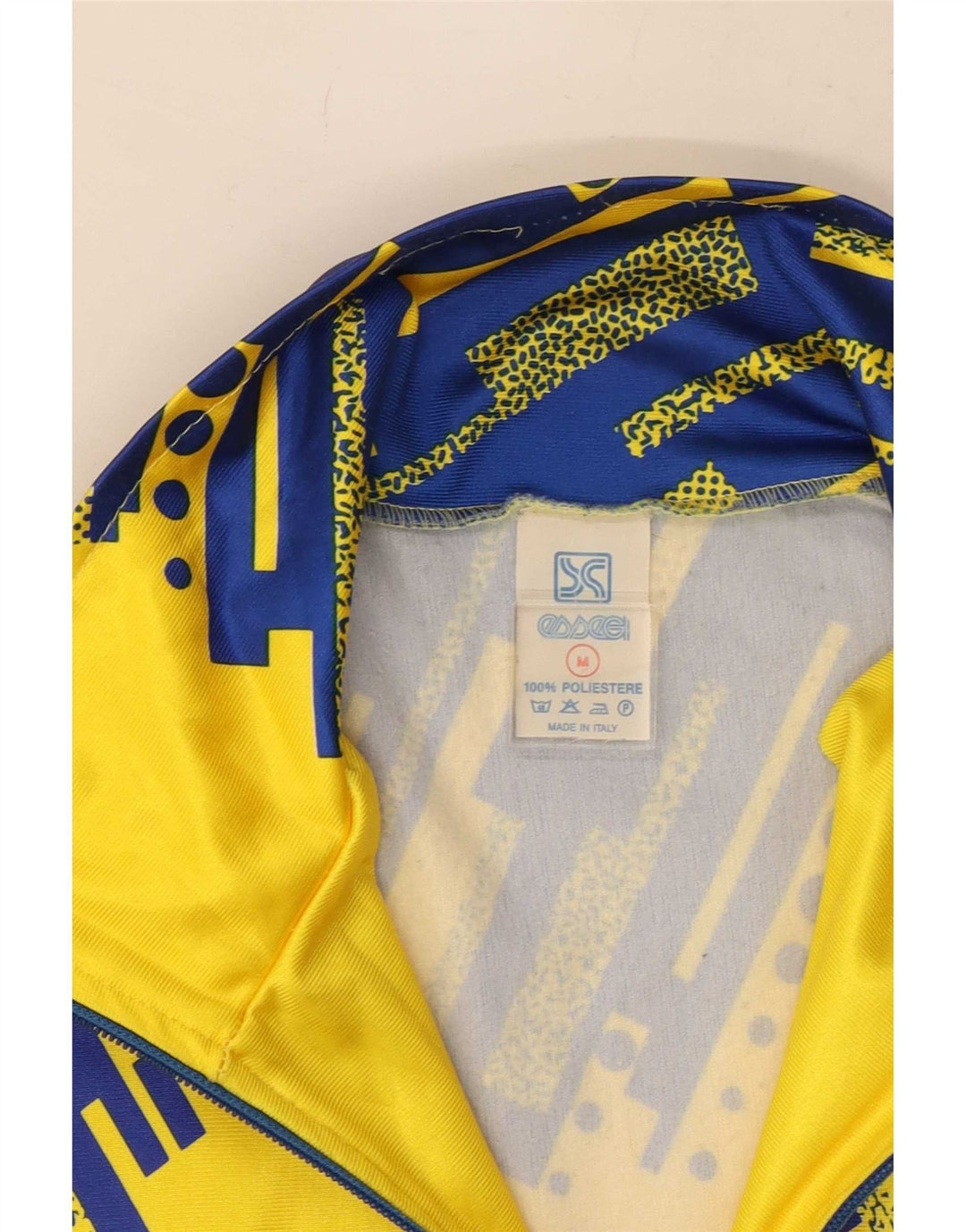 Giacca da ginnastica grafica da uomo Essegi in poliestere geometrico giallo medio