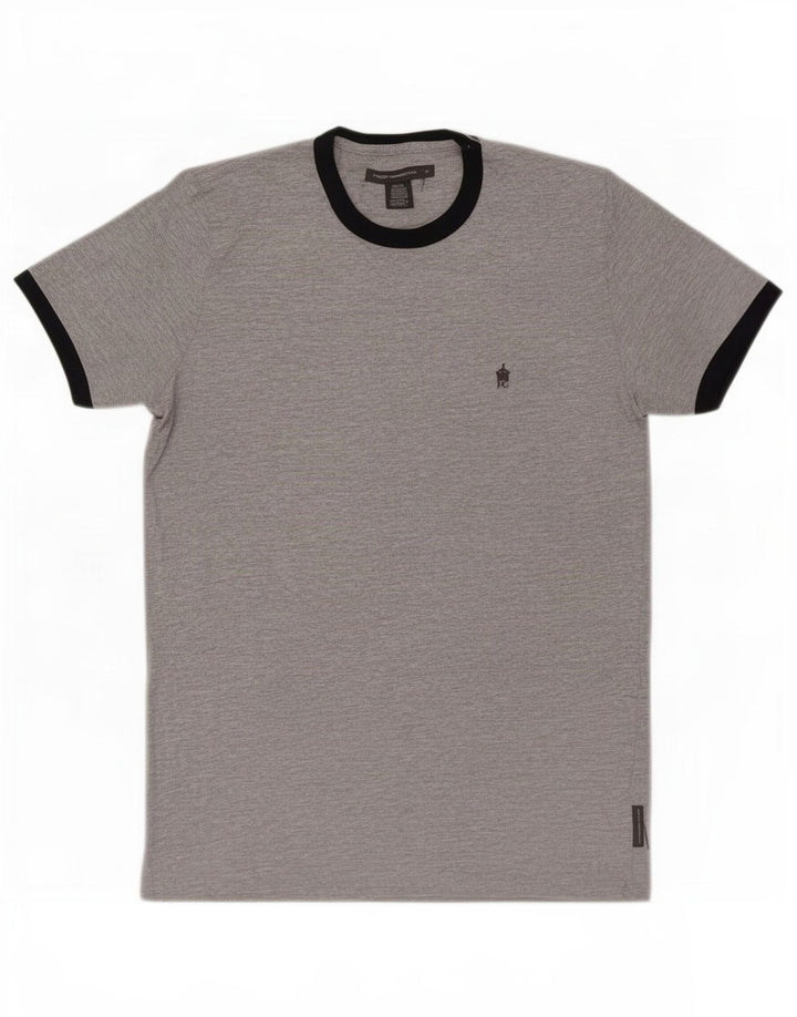 T-shirt da uomo French Connection Top in cotone chiazzato grigio medio