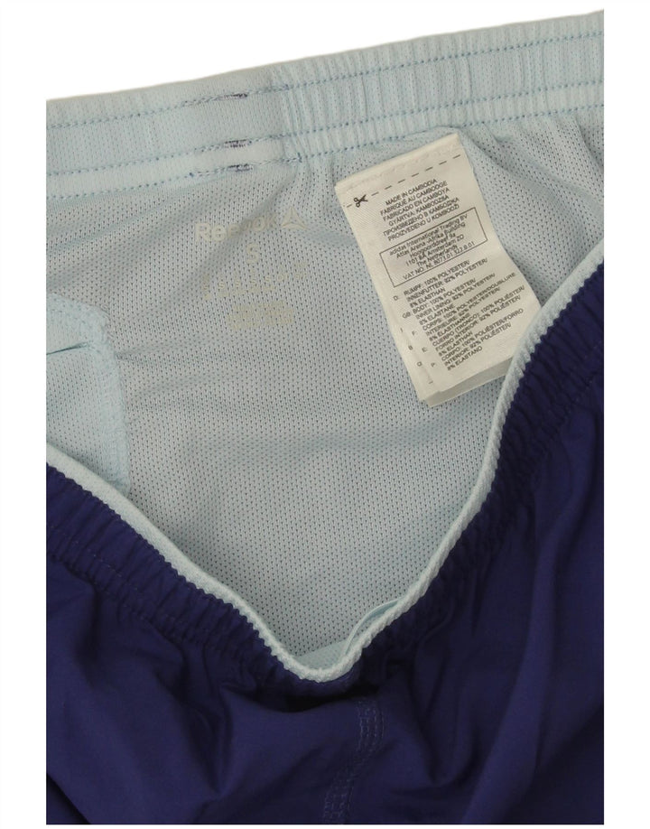 Pantaloncini sportivi Reebok da donna con grafica UK 10 Small blu navy in poliestere