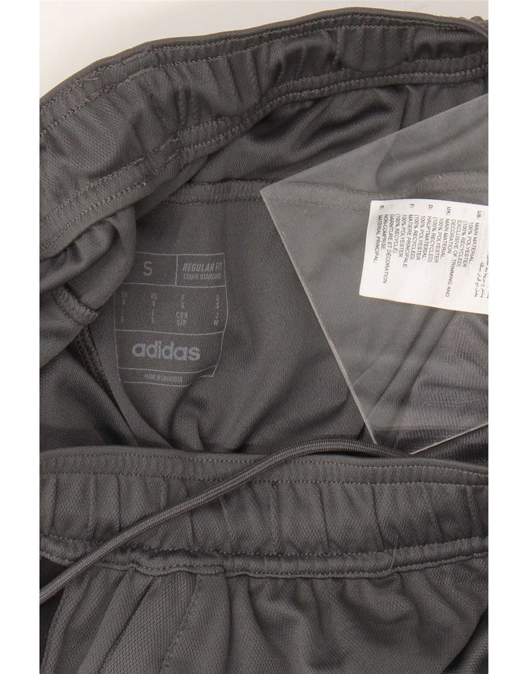 Pantaloncini sportivi Adidas da uomo con vestibilità regolare, piccoli, in poliestere grigio