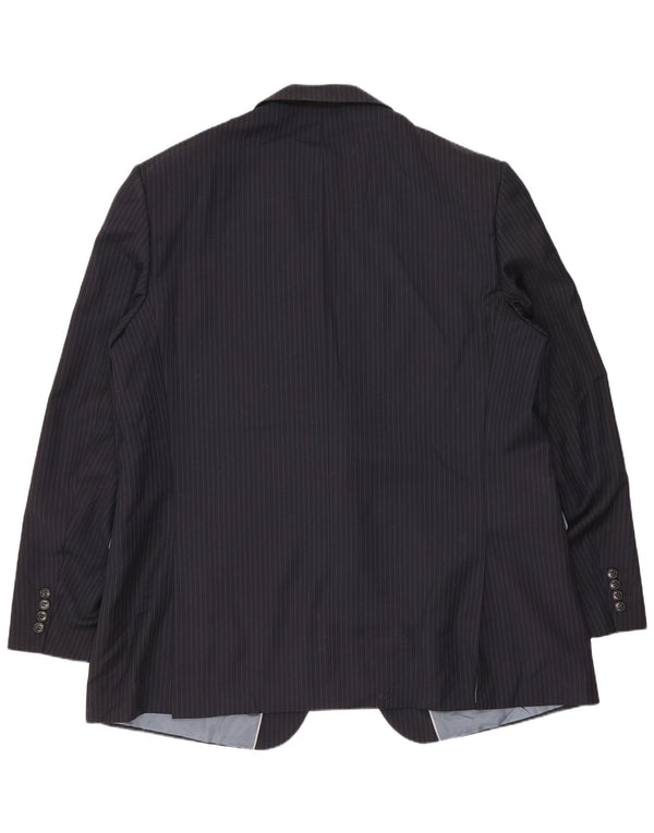 Giacca blazer lunga da uomo Marks & Spencer UK 48 2XL Gessato blu navy