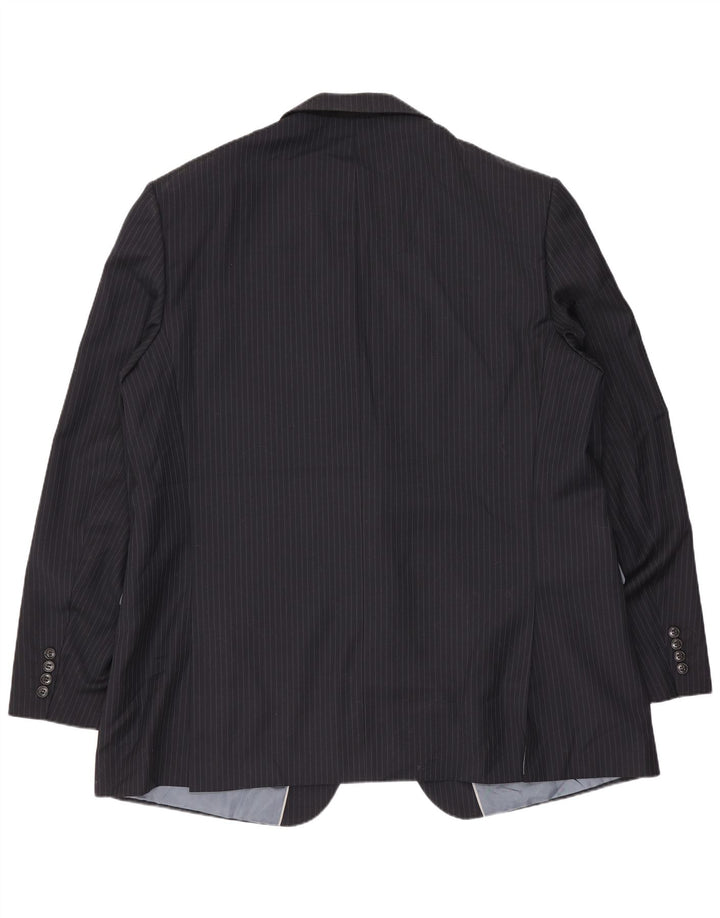 Giacca blazer lunga da uomo Marks & Spencer UK 48 2XL Gessato blu navy