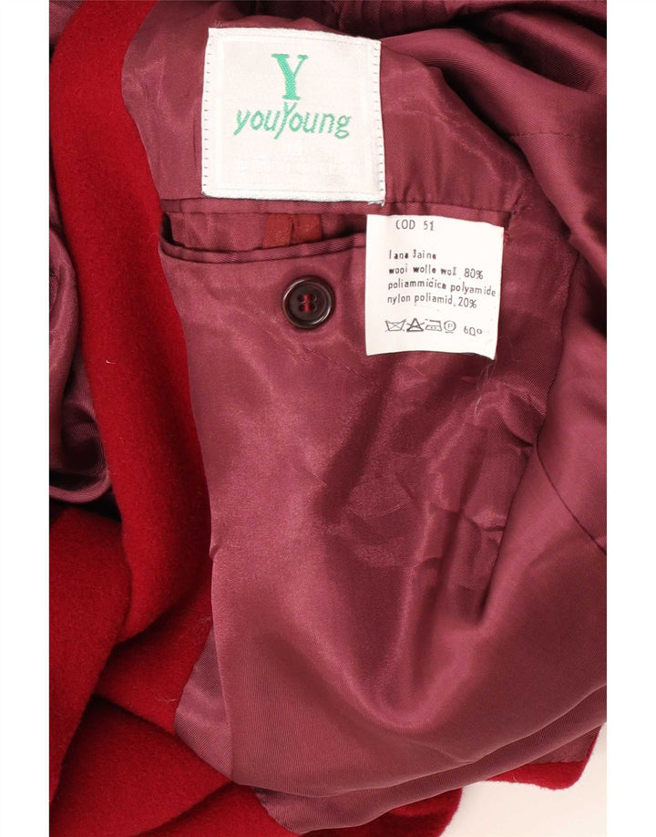 Enrico Coveri Giacca Blazer a 2 Bottoni da Uomo IT 50 Large Rossa in Lana