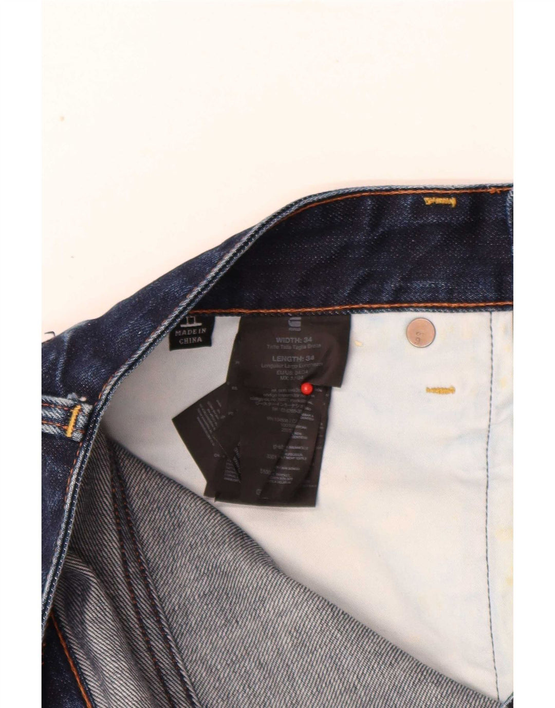Jeans slim da uomo G-Star 3301 W34 L34 cotone blu navy