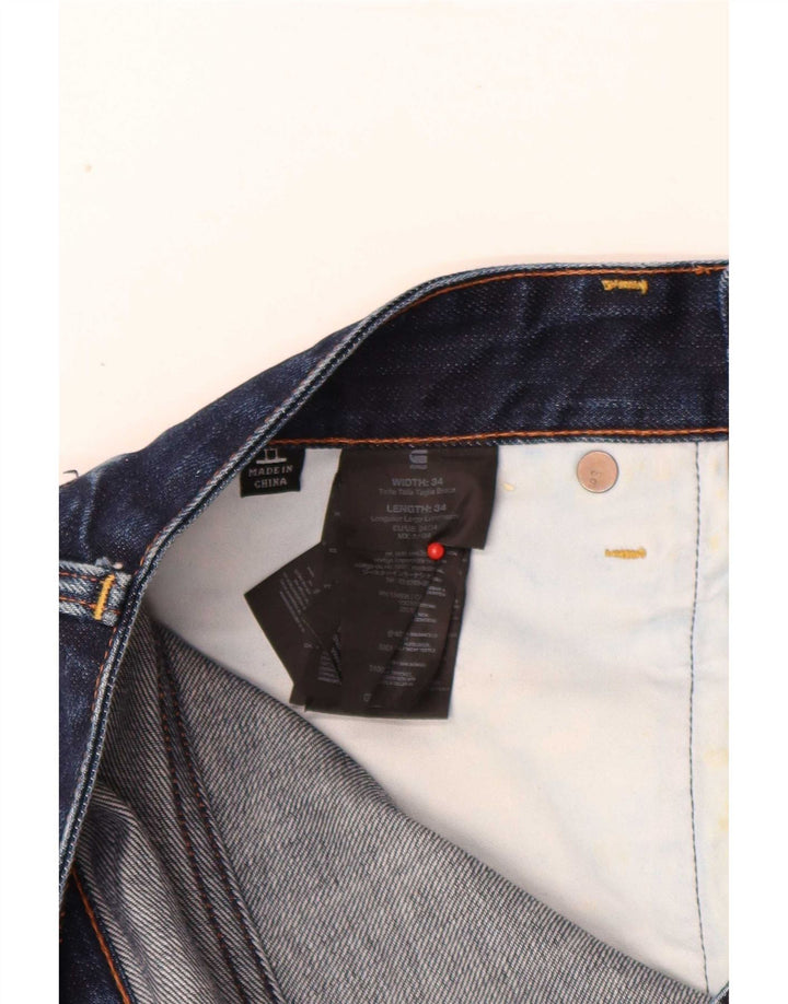 Jeans slim da uomo G-Star 3301 W34 L34 cotone blu navy