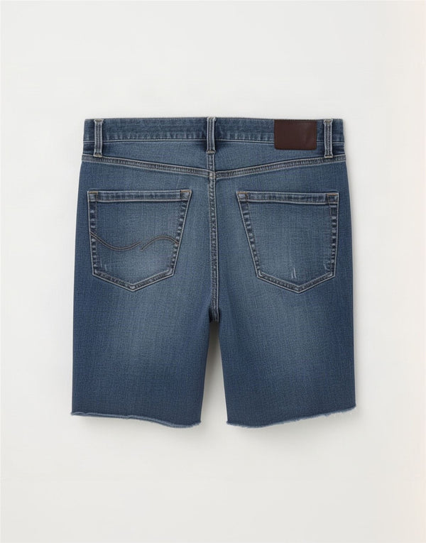 Jack & Jones Pantaloncini di jeans slim fit invecchiati da uomo di grandi dimensioni W34 in cotone blu