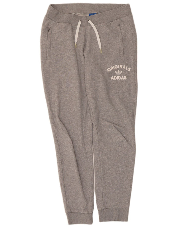 Pantaloni da tuta con grafica Adidas da donna Joggers UK 12 Cotone grigio medio