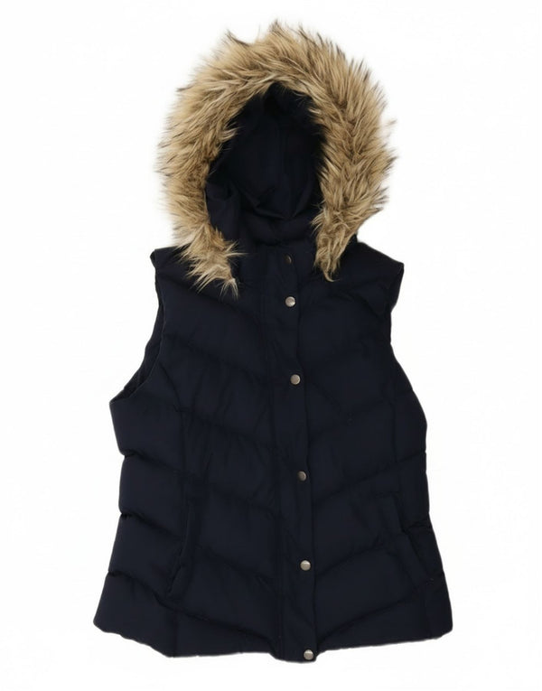 Gilet imbottito con cappuccio da donna Gap UK 14 medio blu navy poliestere